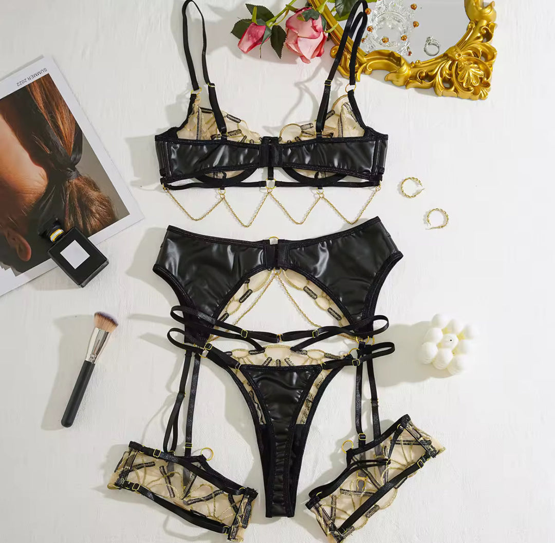 Golden Whisper Lingerie Set