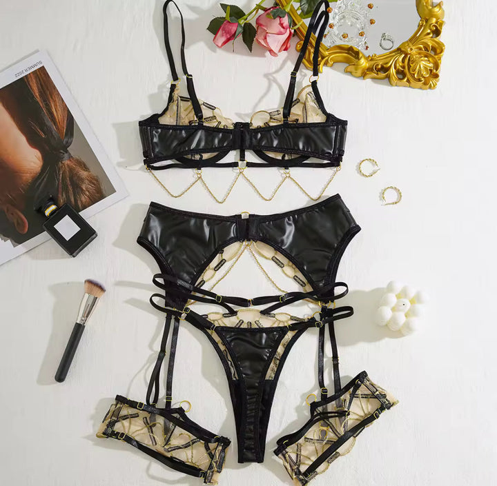 Golden Whisper Lingerie Set