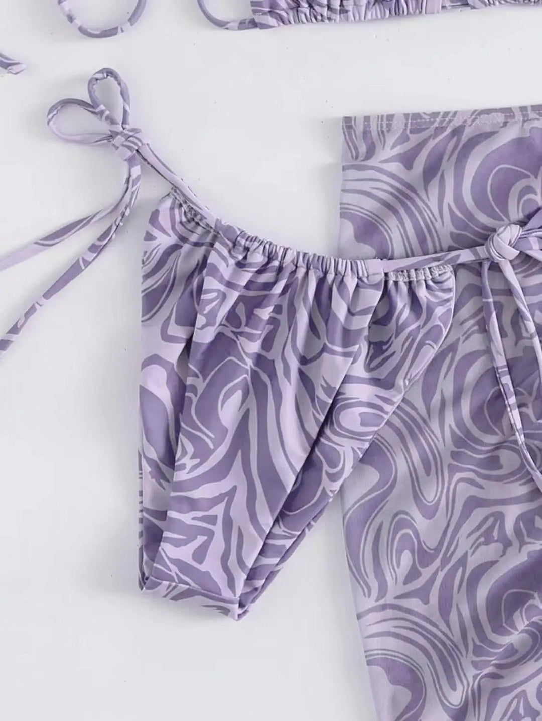 3 Piece Swirl Pattern Bikini Set