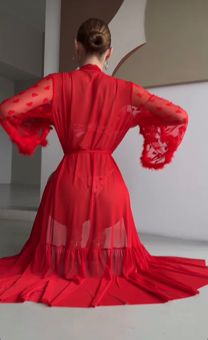 Sheer Robe Moonlace