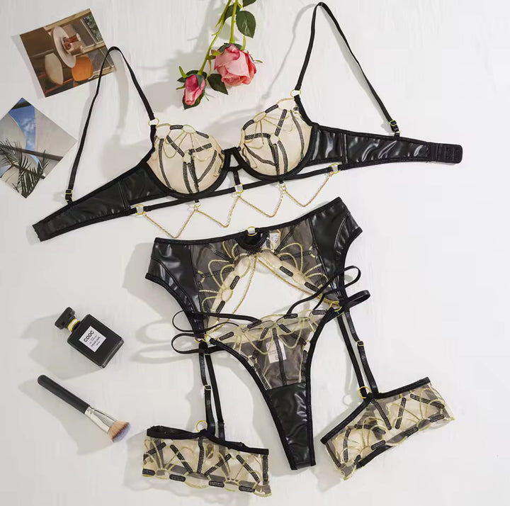 Golden Whisper Lingerie Set