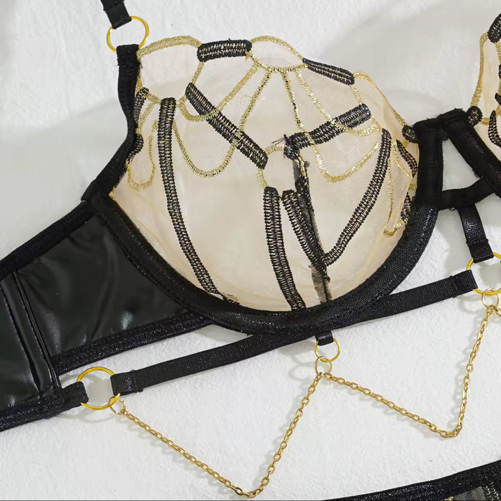 Golden Whisper Lingerie Set