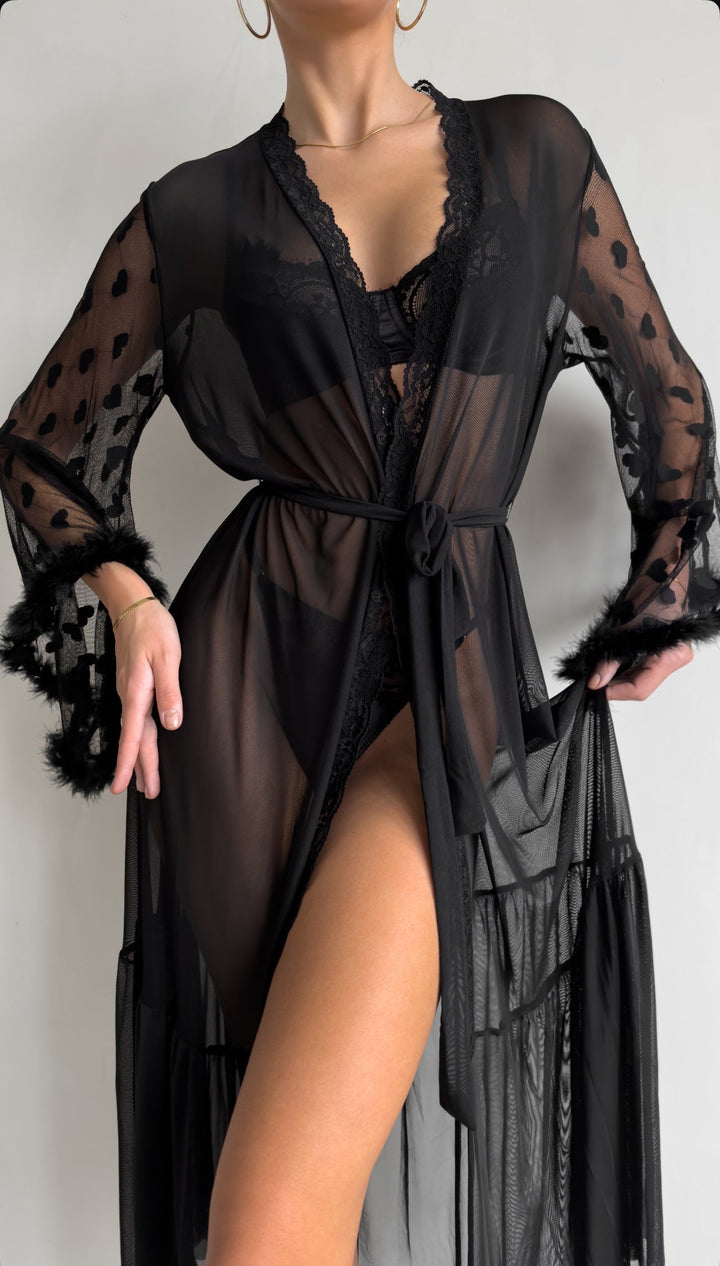 Sheer Robe Moonlace