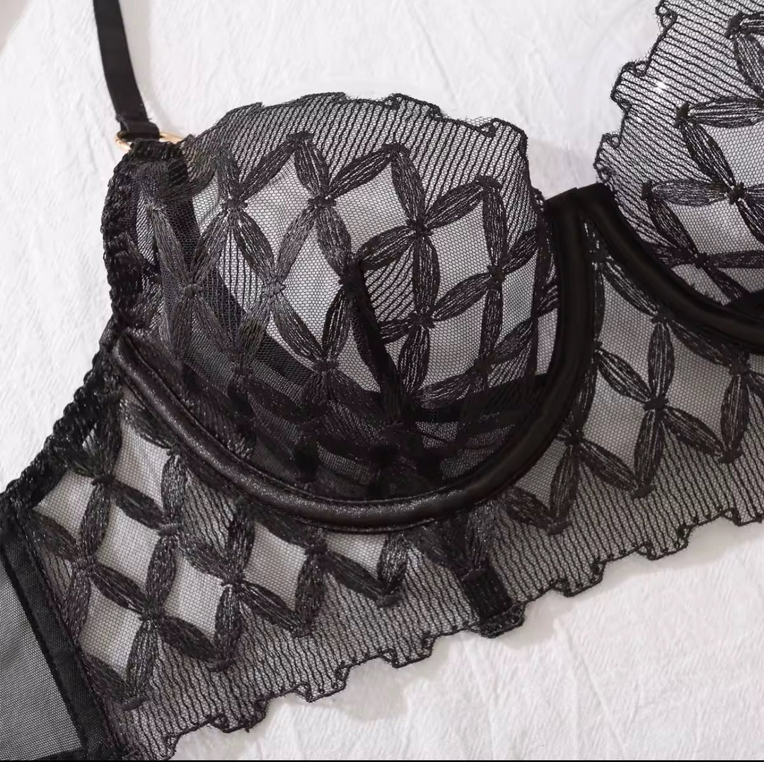 MIDNIGHT ROSE LINGERIE SET