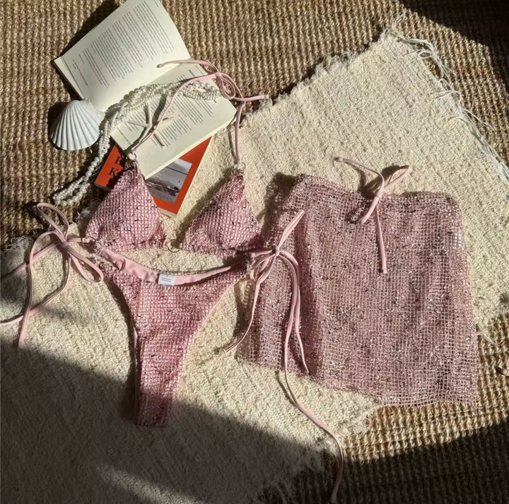Pink Champagne Bikini- 3 Piece