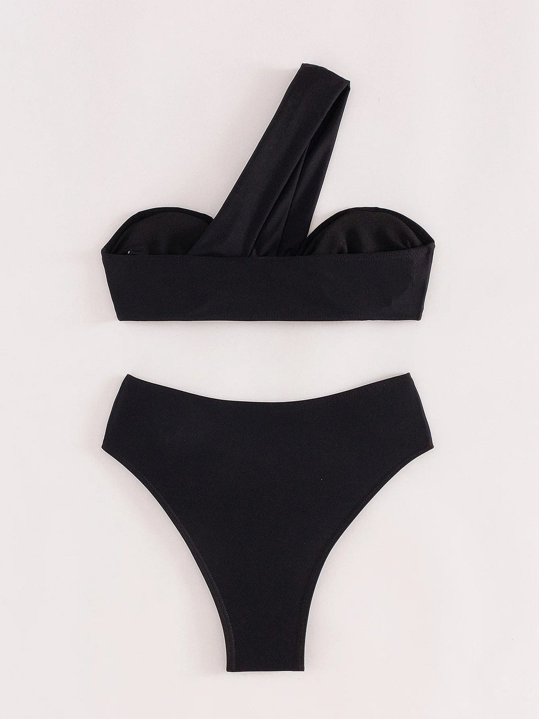 Black One-Shoulder Bikini Set