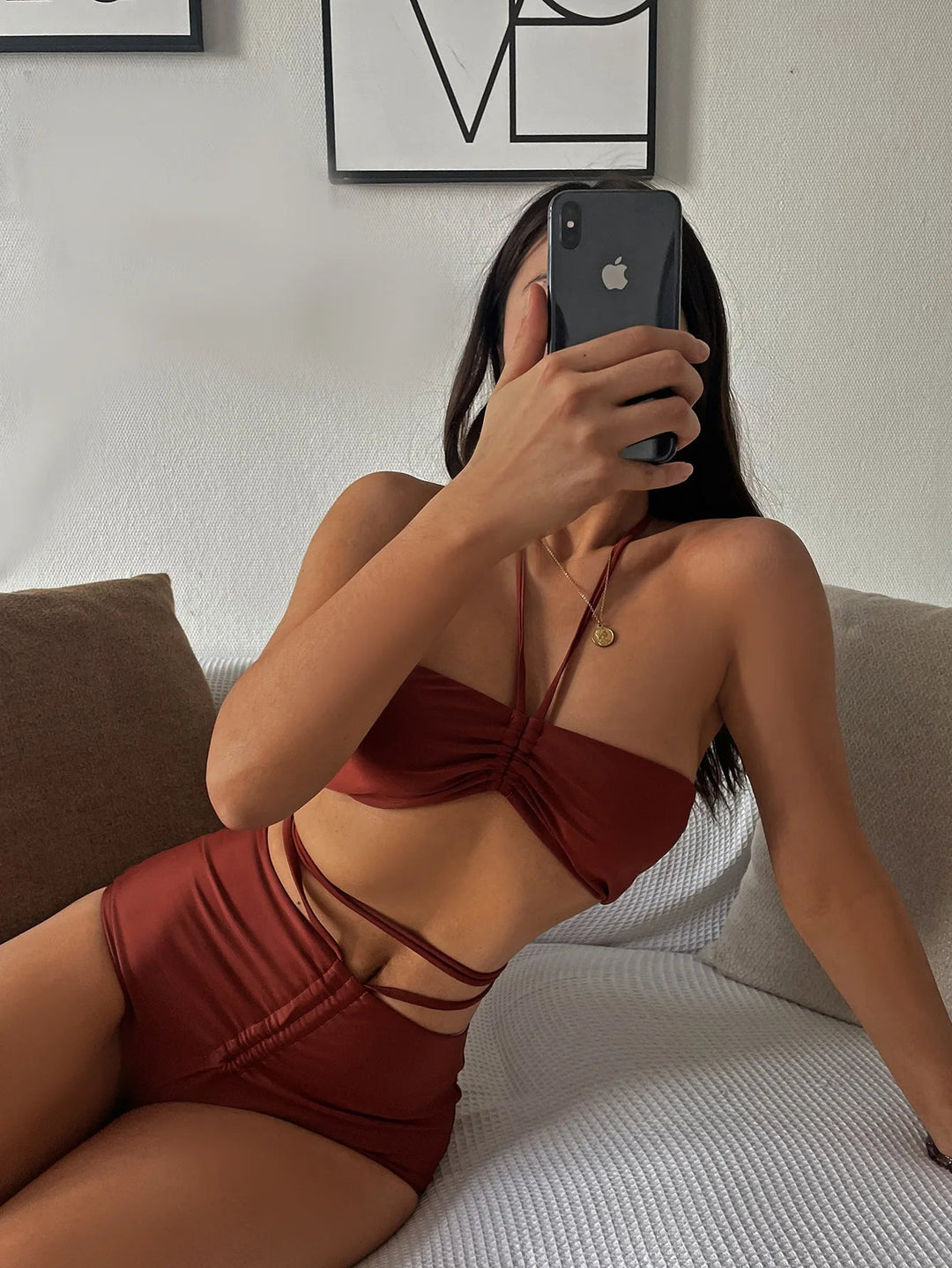 Rust Bandeau Bikini Set
