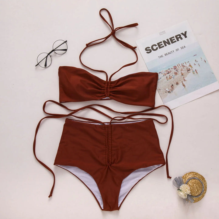 Rust Bandeau Bikini Set