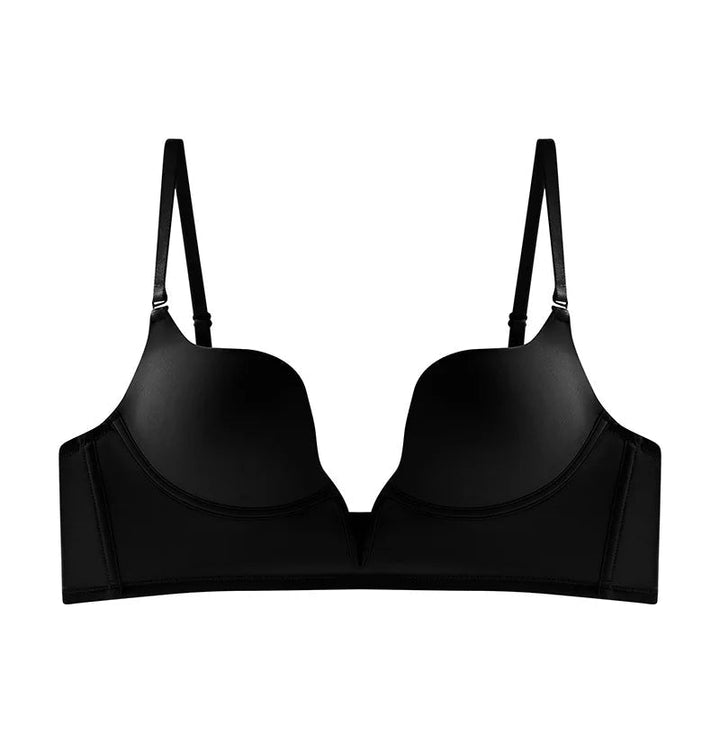 Black Underwire V-Neck Bra