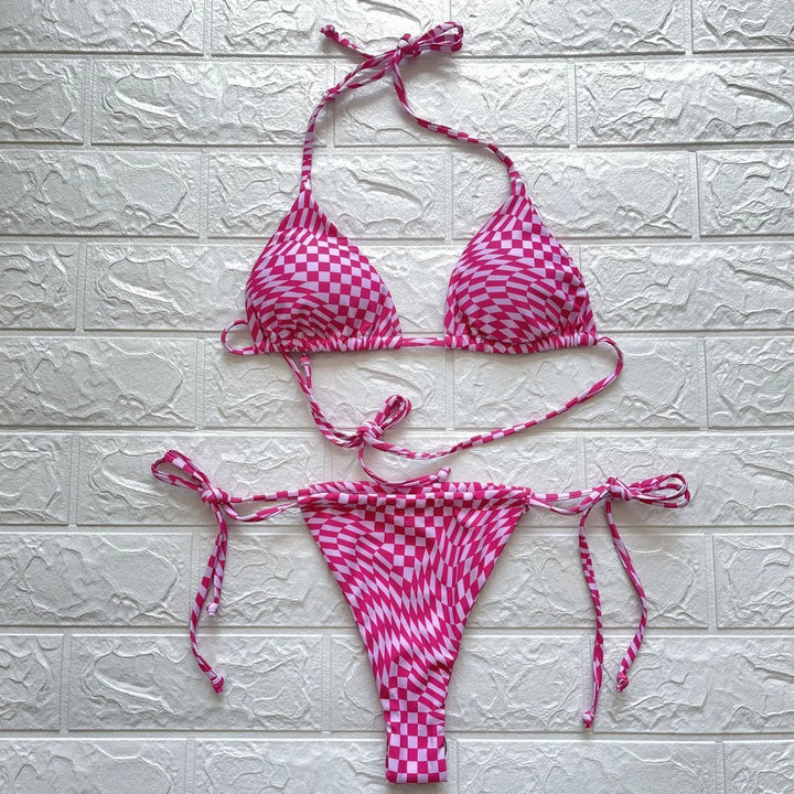 Elegant Checkered Bikini Set