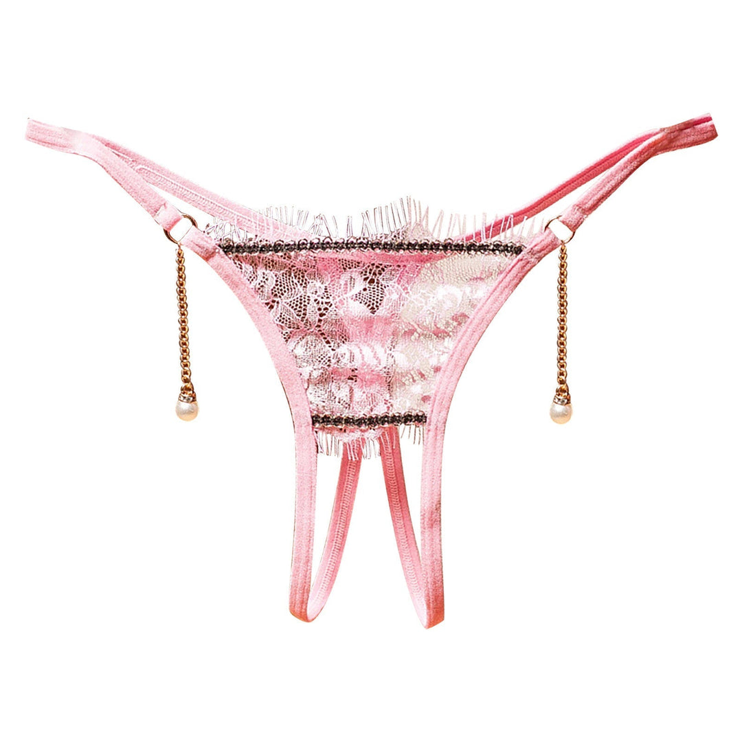 Elegant Lace Thongs with Pearl Accents