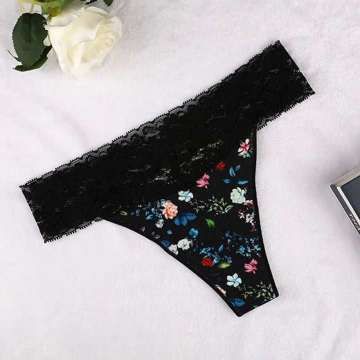Floral Lace Thongs