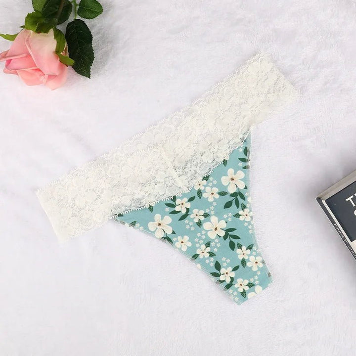 Floral Lace Thongs