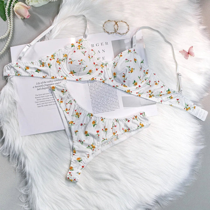 Floral Underwire Lingerie Set