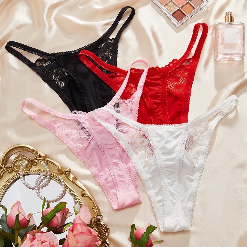 Lace Thong with Floral Detail