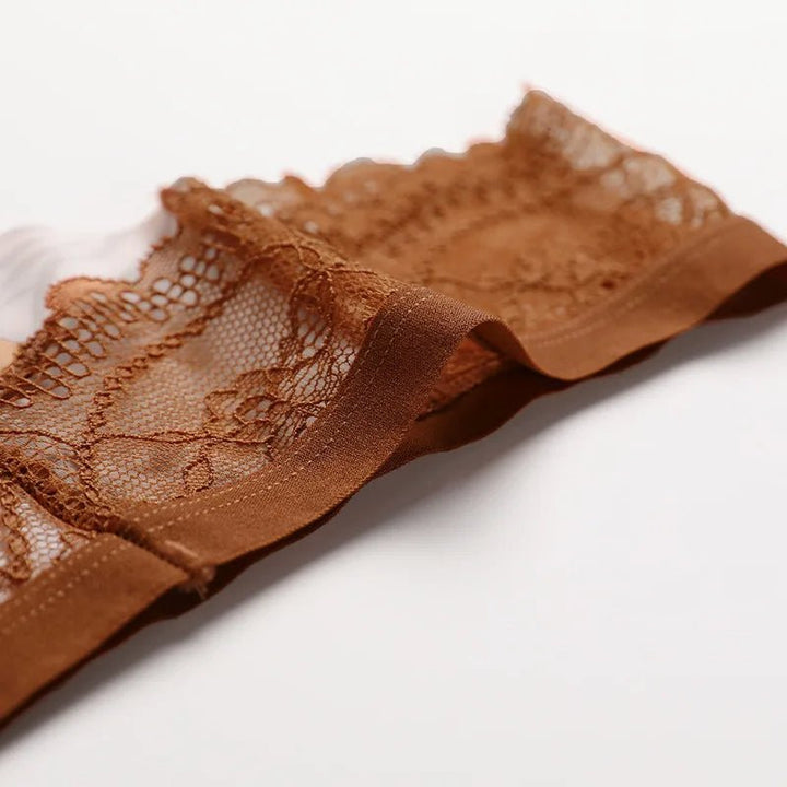 Lace Trim Animal Print Thongs
