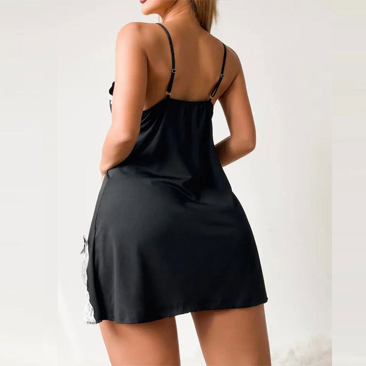 Lace-Trimmed Nightdress with Adjustable Spaghetti Straps