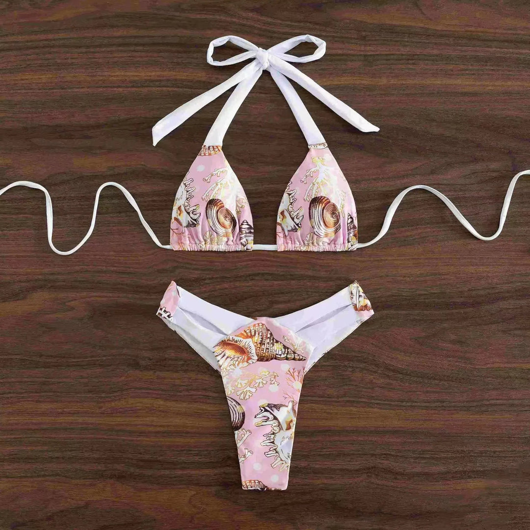 Seashell Print Bikini Set