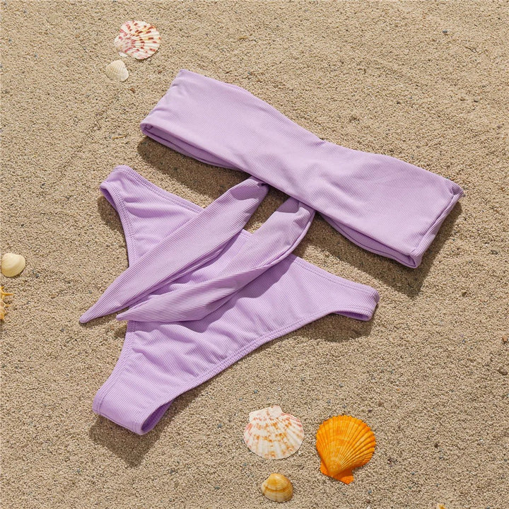 Tie-Front Bandeau Bikini Set