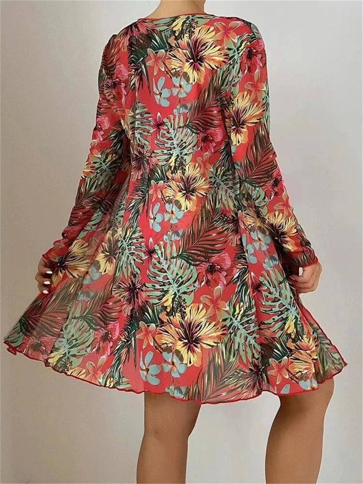 Tropical Floral 3-Piece Bikini Set