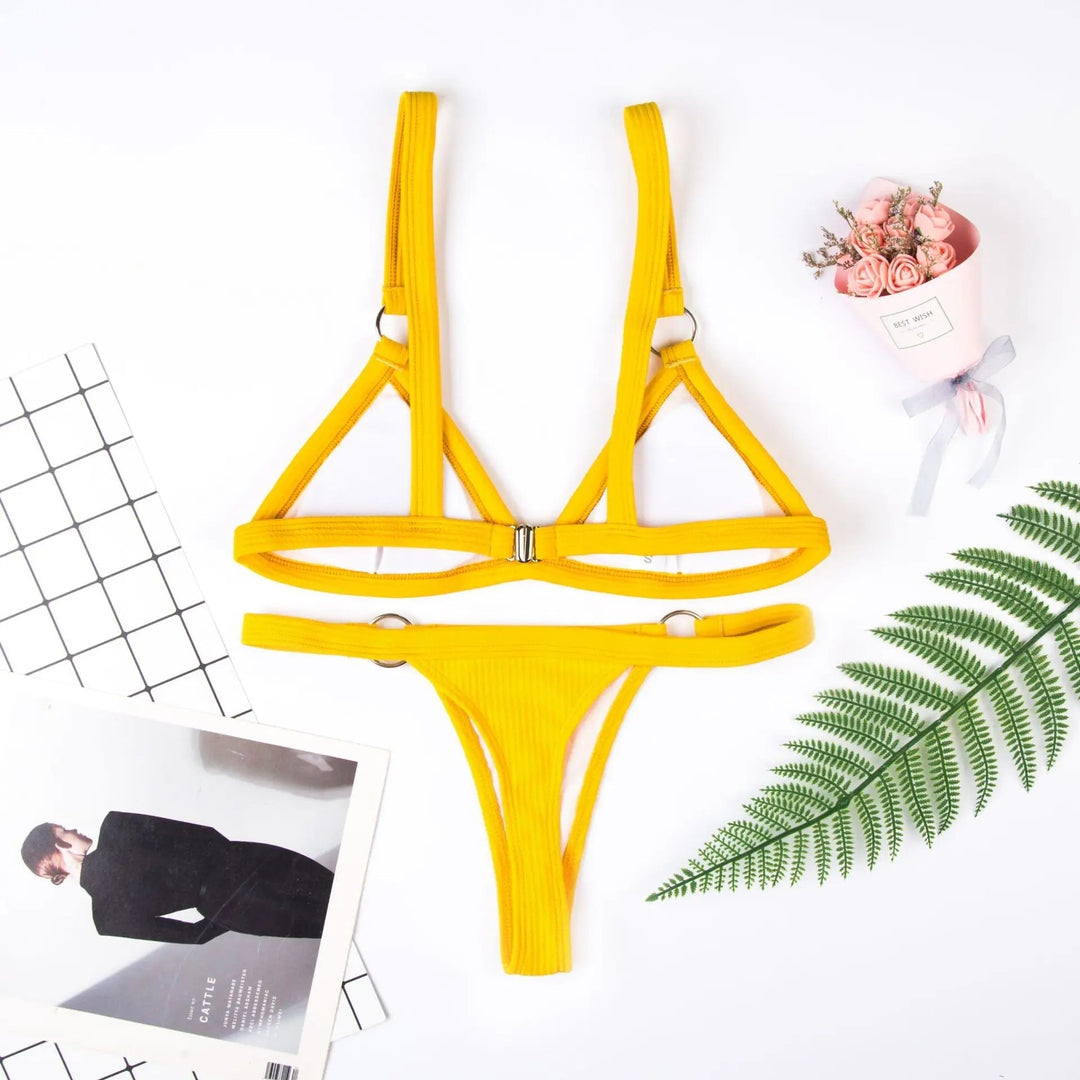 Two-Piece Bikini with Metal Rings