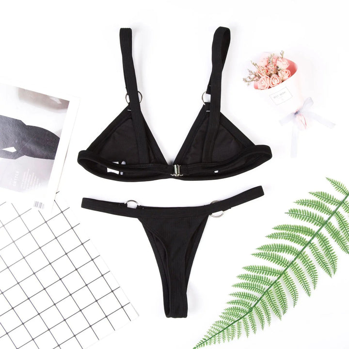 Two-Piece Bikini with Metal Rings
