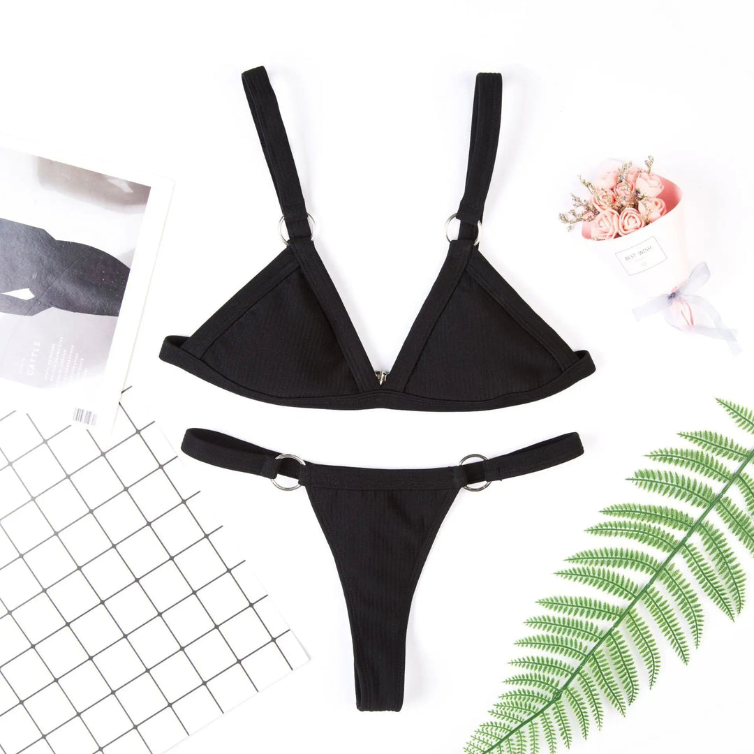 Two-Piece Bikini with Metal Rings