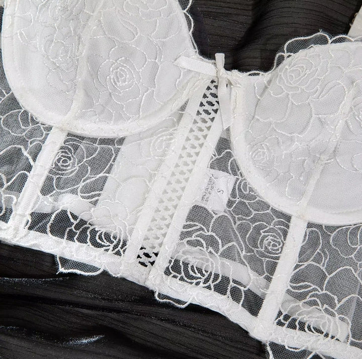 Exquisite White Lace Lingerie Set